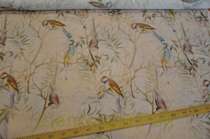 Батист шелковый с птицами (д-1334)