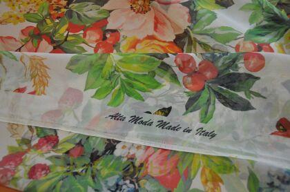 Жоржет шелковый фрукты "Dolce&Gabbana" (д-1297)