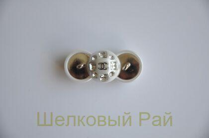Пуговицы перламутровые Chanel с кристаллами 18 мм (д-1370)