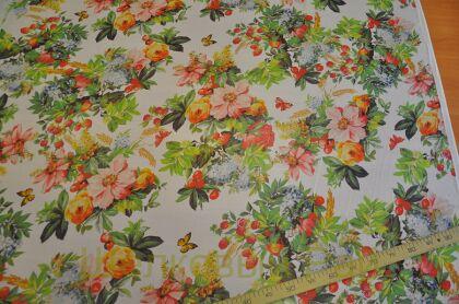 Жоржет шелковый фрукты "Dolce&Gabbana" (д-1297)