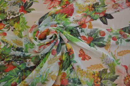 Жоржет шелковый фрукты "Dolce&Gabbana" (д-1297)