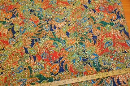 Крепдешин шелковый огурцы "Etro" (д-1304)