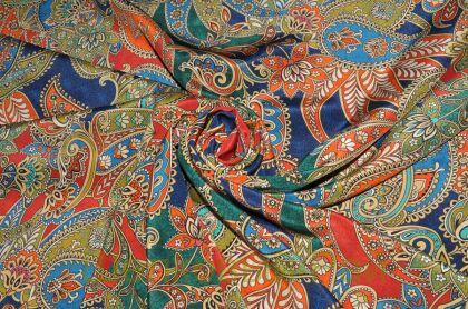 Крепдешин шелковый огурцы "Etro" (д-1304)