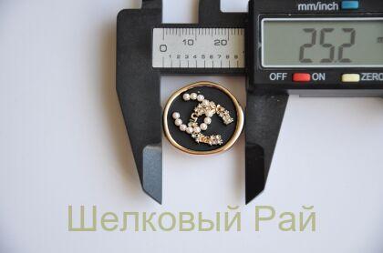 Пуговицы жемчужные Chanel с кристаллами 25 мм (д-1367)