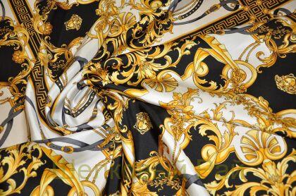 Твил шелковый в стиле Versace раппорт (д-1296)