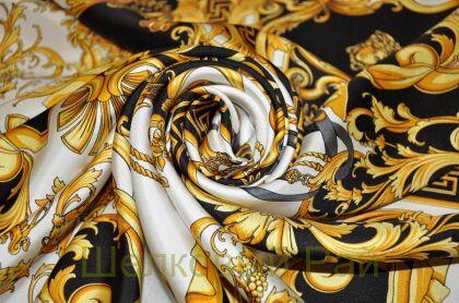 Твил шелковый в стиле Versace раппорт (д-1296)