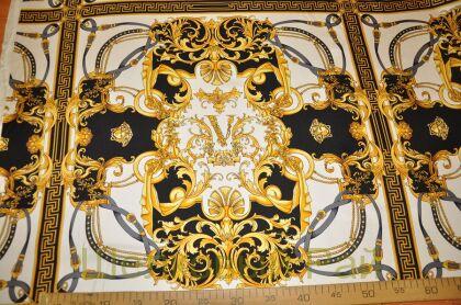 Твил шелковый в стиле Versace раппорт (д-1296)