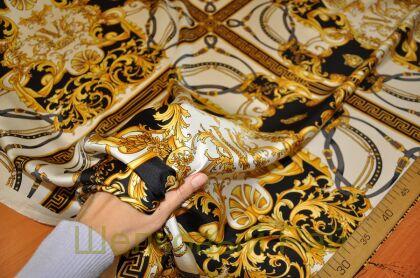 Твил шелковый в стиле Versace раппорт (д-1296)