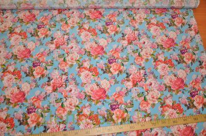 Крепдешин розы (д-1301)