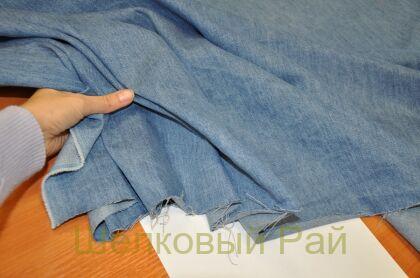 Джинсовая ткань вареная светло-синяя (д-1337)