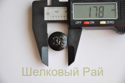 Пуговицы черные Chanel с кристаллами 18 мм (д-1377)