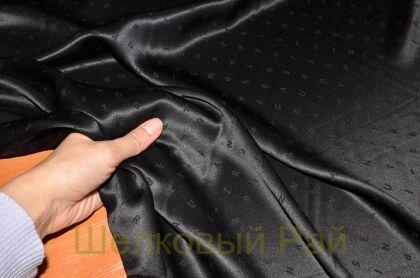 Подкладочный шелк натуральный, черный (д-1356)