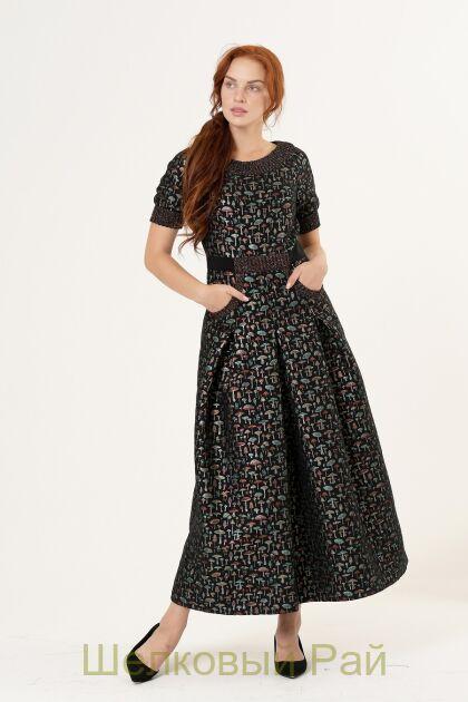 Ткань жаккард с грибами "Malhia Kent" (т104179)