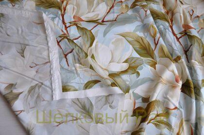 Плотный шелк стрейч "Белая магнолия" 19 момми (д-1478)