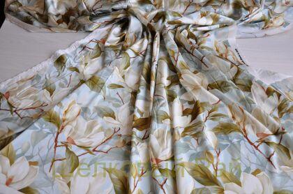 Плотный шелк стрейч "Белая магнолия" 19 момми (д-1478)