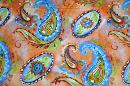 Плотный шелк стрейч пейсли "Etro" 19 момми (д-1479)