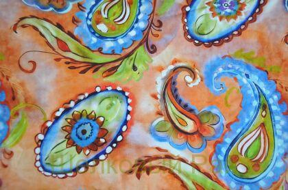 Плотный шелк стрейч пейсли "Etro" 19 момми (д-1479)