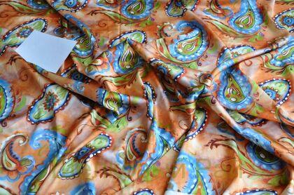 Плотный шелк стрейч пейсли "Etro" 19 момми (д-1479)