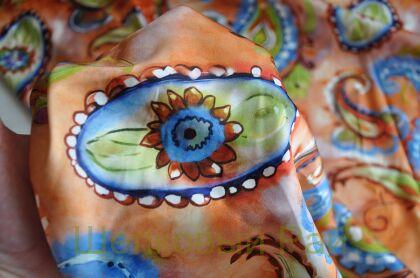 Плотный шелк стрейч пейсли "Etro" 19 момми (д-1479)