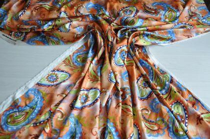 Плотный шелк стрейч пейсли "Etro" 19 момми (д-1479)