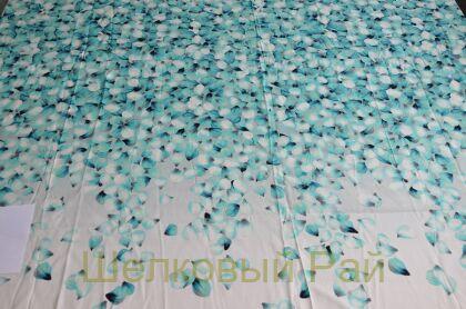 Шекл стрейч бирюзовые цветы "Blumarine" (в-208)