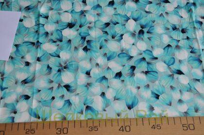 Шекл стрейч бирюзовые цветы "Blumarine" (в-208)
