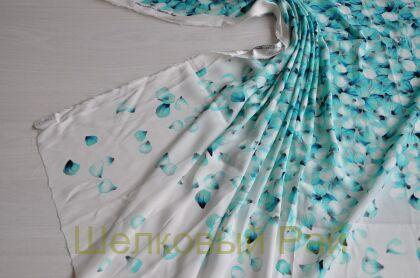 Шекл стрейч бирюзовые цветы "Blumarine" (в-208)