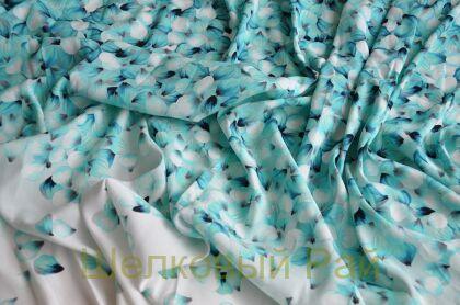 Шекл стрейч бирюзовые цветы "Blumarine" (в-208)