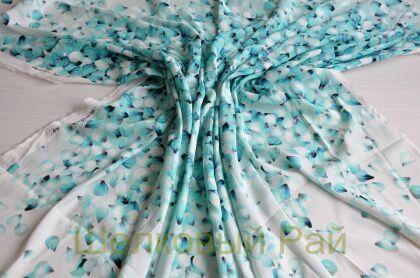 Шекл стрейч бирюзовые цветы "Blumarine" (в-208)