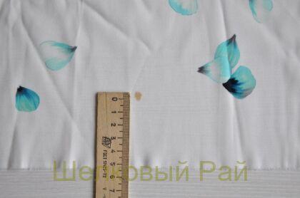 Шекл стрейч бирюзовые цветы "Blumarine" (в-208)