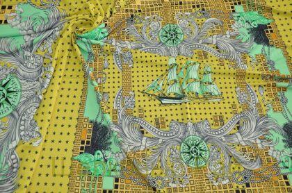 Вискозный трикотаж "Versace" (желтый)