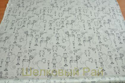 Крепдешин шелковый "Dolce&Gabbana" Основной фон белый (г-489)