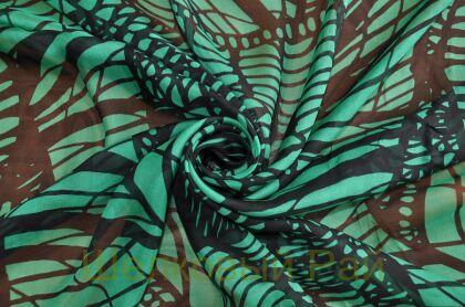 Шифон шелковый "Marina Rinaldi" изумрудный цвет (ж-20)