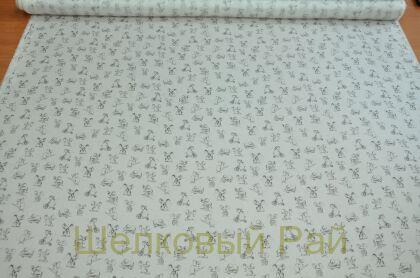 Крепдешин шелковый "Dolce&Gabbana" мыши (г-490)