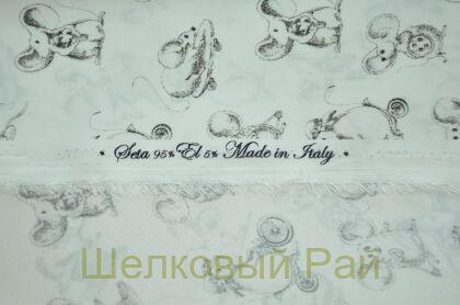 Крепдешин шелковый "Dolce&Gabbana" мыши (г-490)