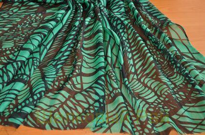 Шифон шелковый "Marina Rinaldi" изумрудный цвет (ж-20)