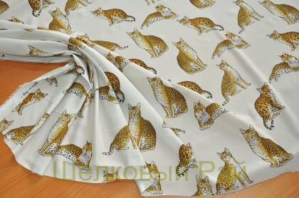 Крепдешин шелковый "Dolce&Gabbana" котики (г-479)