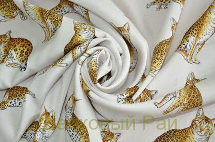 Крепдешин шелковый "Dolce&Gabbana" котики (г-479)