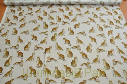 Крепдешин шелковый "Dolce&Gabbana" котики (г-479)