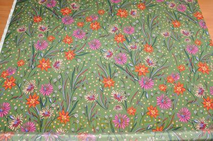 Крепдешин шелковый "ETRO" цветочный орнамент (г-484)