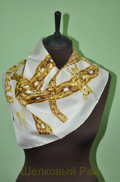 Платок шелковый цепи "MOSCHINO BOUTIQUE" (пл-5)