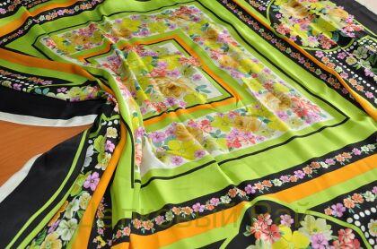 Атласный шелк "ALBERTA FERRETTI" цвет салатовый (б-260)