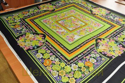 Атласный шелк "ALBERTA FERRETTI" цвет салатовый (б-260)