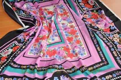 Атласный шелк "ALBERTA FERRETTI" цвет розовый (б-257)