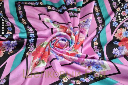 Атласный шелк "ALBERTA FERRETTI" цвет розовый (б-257)