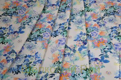 Хлопок с эластаном "Весенний пейзаж" (в-136)