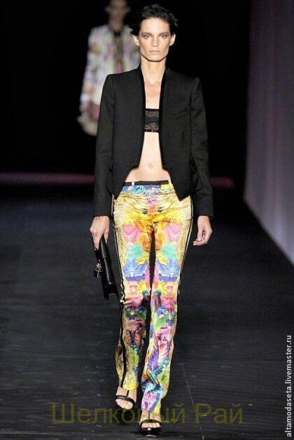 Хлопок с эластаном розы "Roberto Cavalli" (б-179)