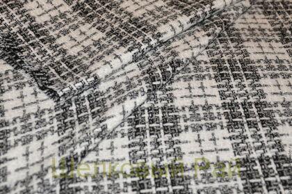 Шерсть "CHANEL" черно-белая клетка (в-263)