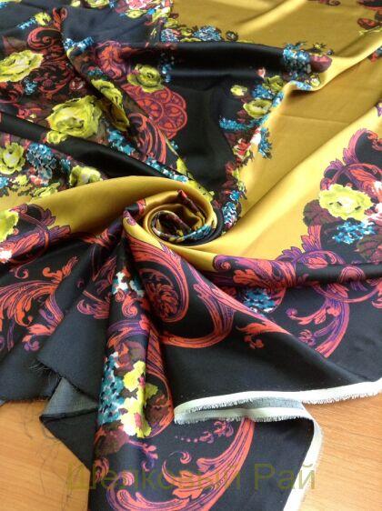 Шелк атласный стрейч (Купоны) (а-223)