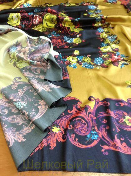 Шелк атласный стрейч (Купоны) (а-223)